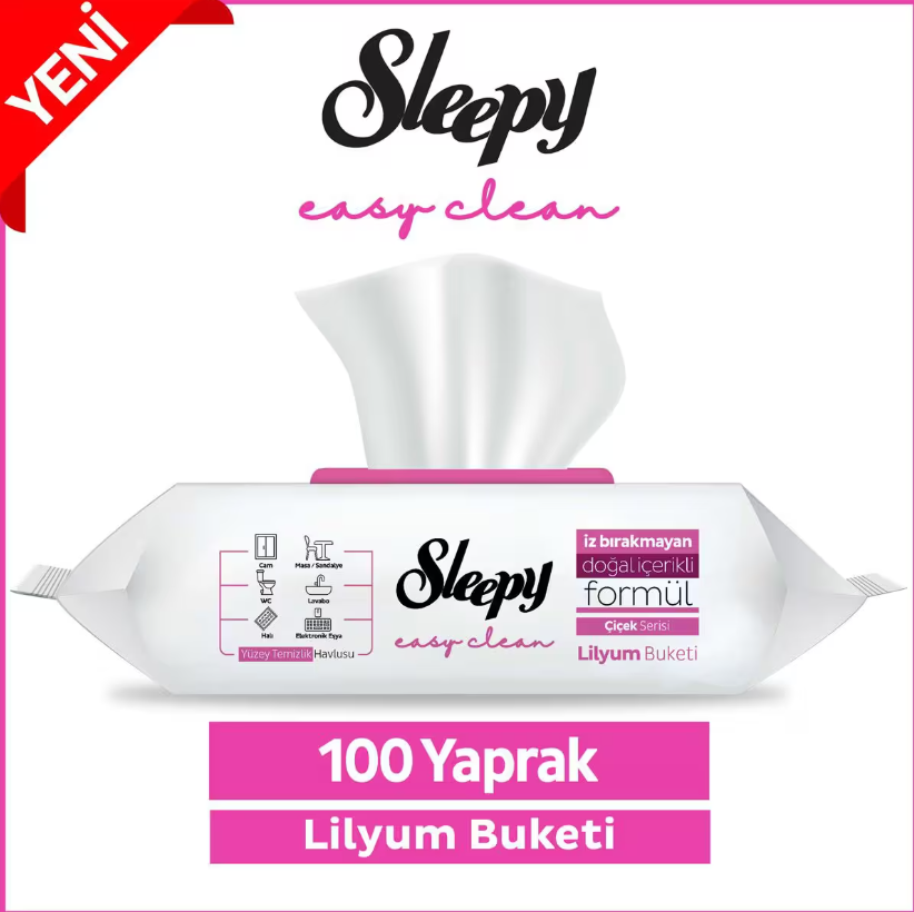 SLEEPY%20LİLYUM%20BUKETİ%20YÜZEY%20TEMİZLİK%20HAVLUSU%20100’LÜ