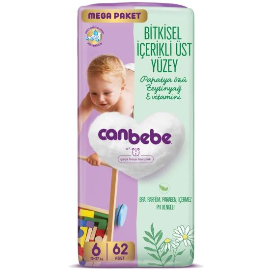 CANBEBE MEGA FIRSAT PAKET BEBEK BEZİ NO:6 EXTRA LARGE 15-27 KG 62’Lİ