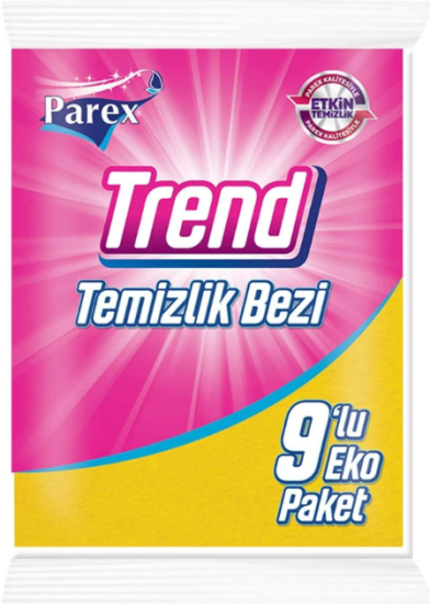 PAREX TREND SARI TEMİZLİK BEZİ EKO PAKET 9’LU