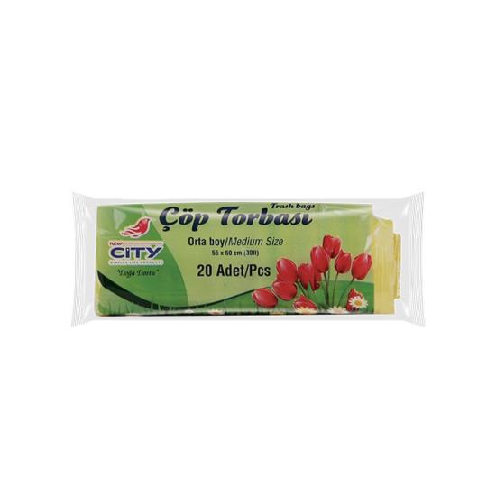 NEW CITY ORTA BOY ÇÖP POŞETİ 20’Lİ 30 LT