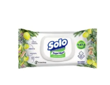 SOLO ISLAK MENDİL LİMON & BİBERİYE 50’Lİ