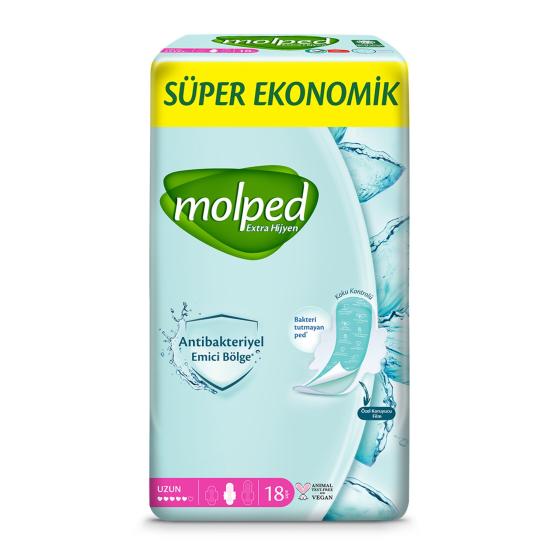 MOLPED EXTRA HİJYEN ANTİBAKTERİYEL UZUN PED 18’Lİ