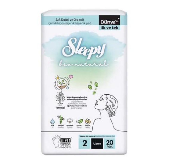 SLEEPY BİO NATURAL UZUN PEDİ 20’Lİ