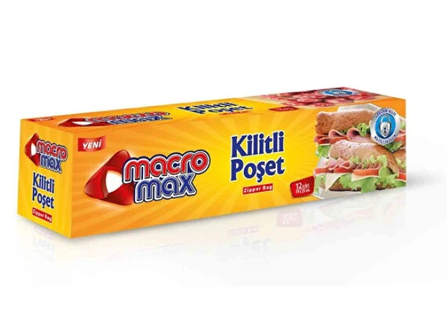 MACRO MAX KİLİTLİ POŞET 19*25 CM 12’Lİ