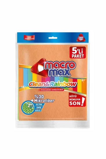 MACRO MAX RENGARENK TEMİZLİK BEZİ 5’Lİ