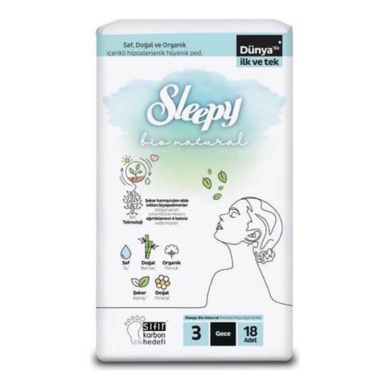 SLEEPY BİO NATURAL GECE PEDİ 18’Lİ
