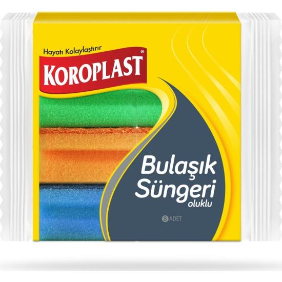 KOROPLAST OLUKLU BULAŞIK SÜNGERİ 8’Lİ