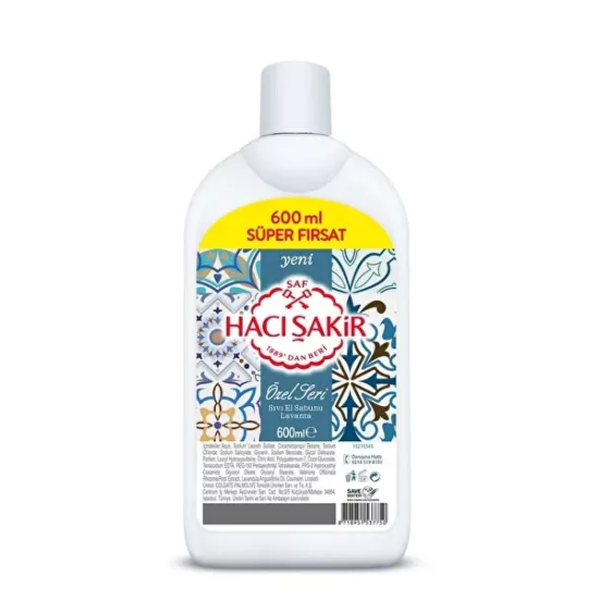 HACI ŞAKİR ÖZEL SERİ SIVI EL SABUNU 600 ML
