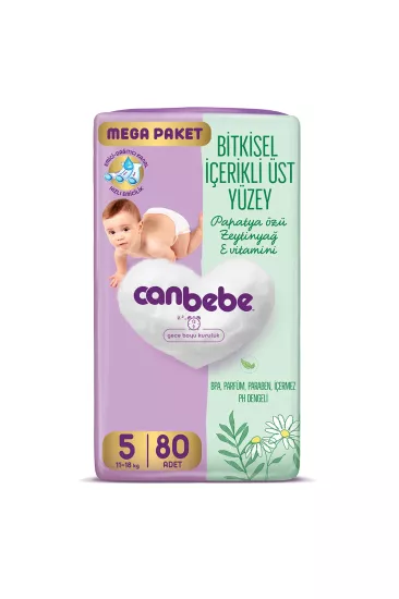 CANBEBE MEGA FIRSAT PAKET BEBEK BEZİ NO:5 JUNIOR 11-18 KG 80’Lİ