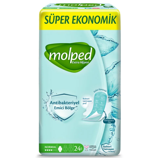 MOLPED EXTRA HİJYEN ANTİBAKTERİYEL NORMAL PED 24’LÜ