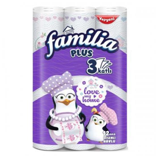 FAMİLİA PLUS DESENLİ KAĞIT HAVLU 12’Lİ