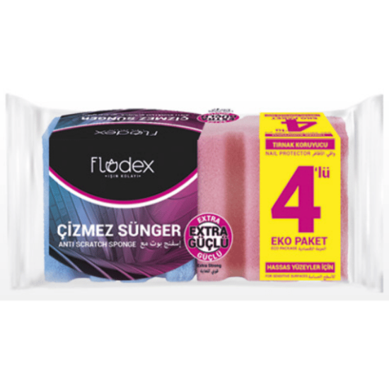 FLODEX ÇİZMEZ BULAŞIK SÜNGERİ 4’LÜ